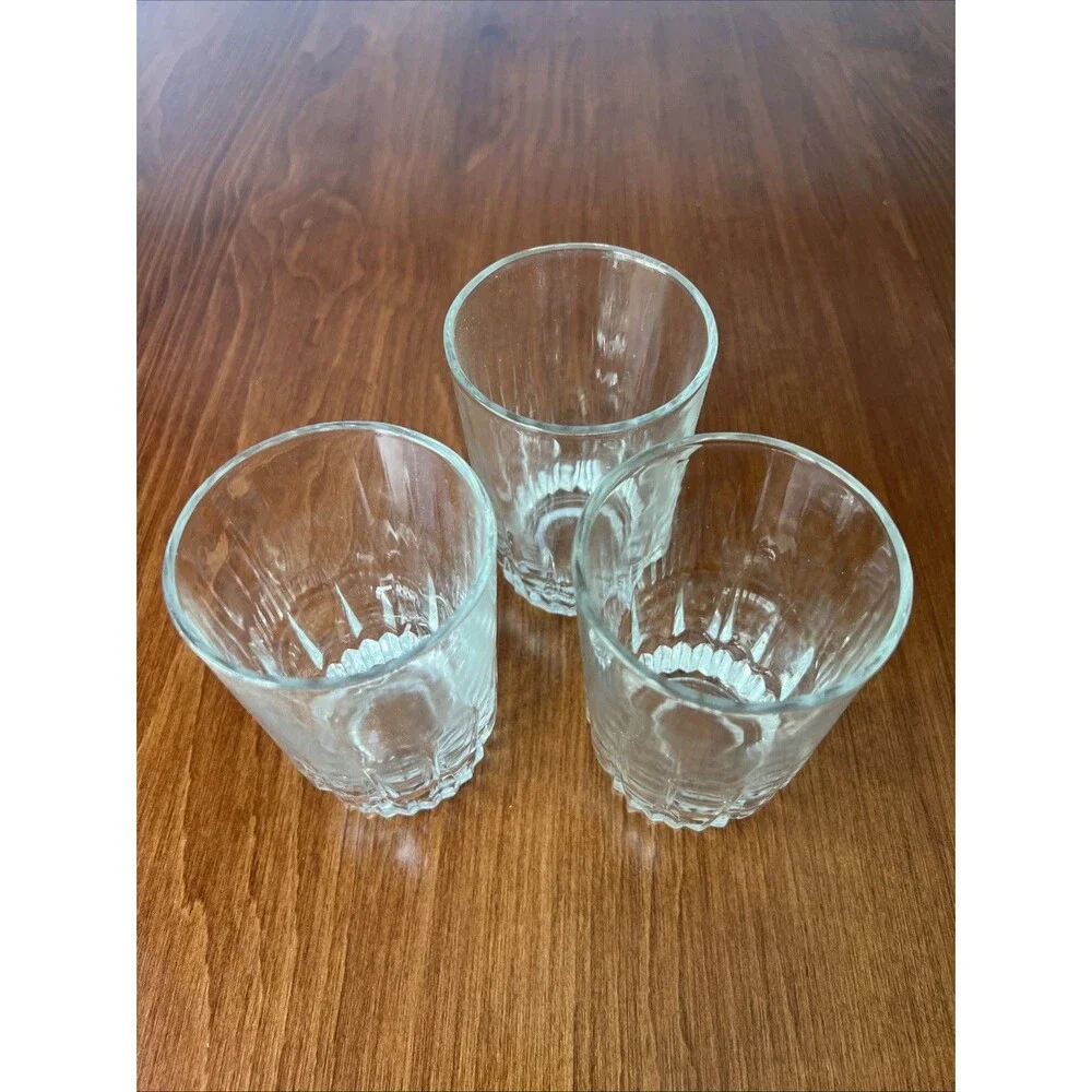 KIG Indonesia Clear 8 Oz Glass Tumblers Water Juice Glasses Set of 3